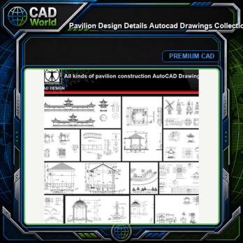 ★【Pavilion Design Details Autocad Drawings Collections】All kinds of Landscape Pavilion Details CAD Drawings