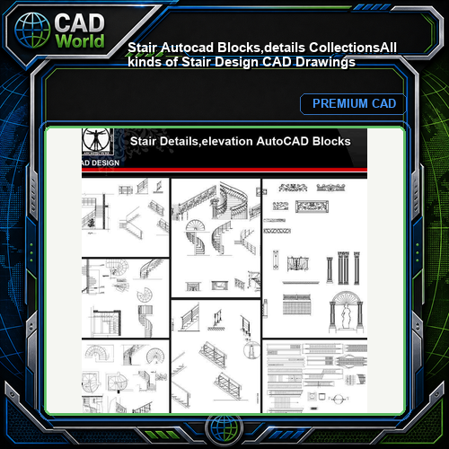 ★【Stair Autocad Blocks,details Collections】All kinds of Stair Design CAD Drawings