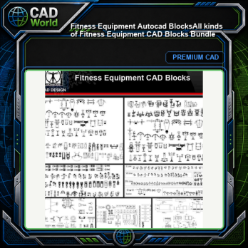 ★【Fitness Equipment Autocad Blocks】All kinds of Fitness Equipment CAD Blocks Bundle