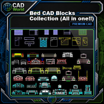 Bed CAD Blocks Collection (All in one!!)