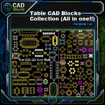 Table CAD Blocks Collection (All in one!!)