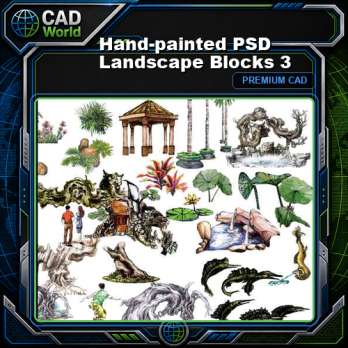 Hand-painted PSD Landscape Blocks 3