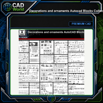 ★【Decorations and ornaments Autocad Blocks Collections】All kinds of Decorations CAD Blocks