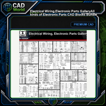 ★【Electrical Wiring,Electronic Parts Gallery】All kinds of Electronic Parts CAD Blocks Bundle