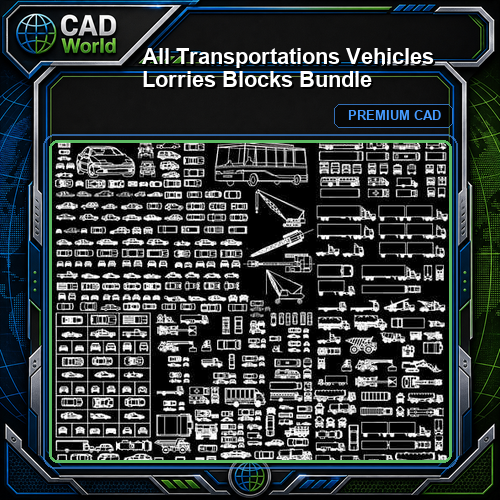 All Transportations Vehicles Lorries Blocks Bundle