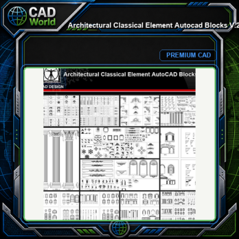 ★【Architectural Classical Element Autocad Blocks V.2】All kinds of architecture decorations CAD blocks Bundle