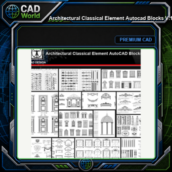 ★【Architectural Classical Element Autocad Blocks V.1】All kinds of architecture decorations CAD blocks Bundle