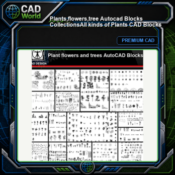 ★【Plants,flowers,tree Autocad Blocks Collections】All kinds of Plants CAD Blocks