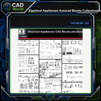 ★【Electrical Appliances Autocad Blocks Collections】All kinds of Electrical Appliances CAD Blocks