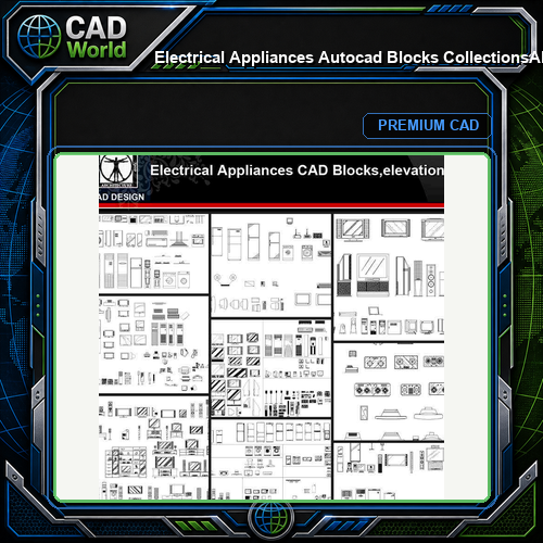 ★【Electrical Appliances Autocad Blocks Collections】All kinds of Electrical Appliances CAD Blocks
