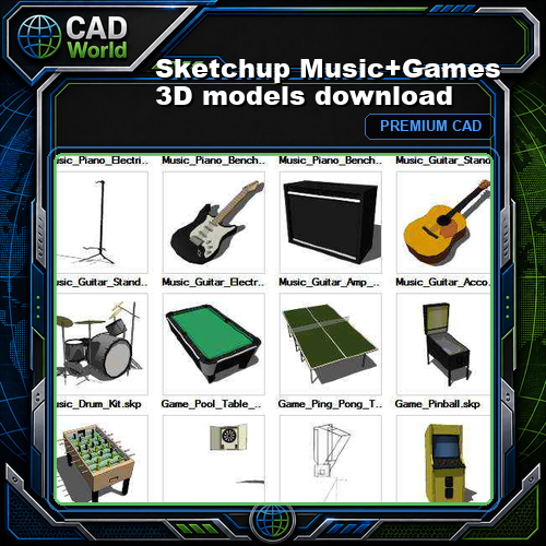 Sketchup Music+Games 3D models download