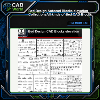 ★【Bed Design Autocad Blocks,elevation Collections】All kinds of Bed CAD Blocks
