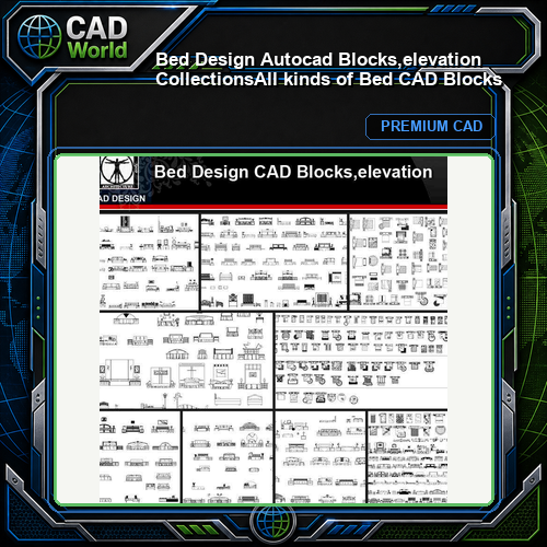 ★【Bed Design Autocad Blocks,elevation Collections】All kinds of Bed CAD Blocks