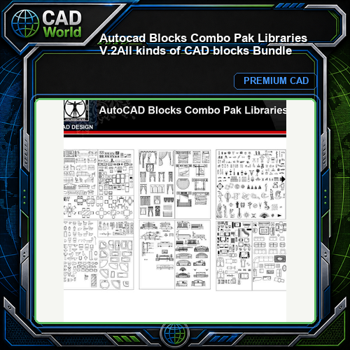 ★【Autocad Blocks Combo Pak Libraries V.2】All kinds of CAD blocks Bundle