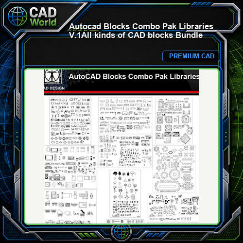 ★【Autocad Blocks Combo Pak Libraries V.1】All kinds of CAD blocks Bundle