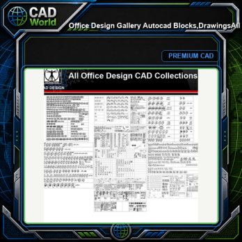 ★【Office Design Gallery Autocad Blocks,Drawings】All Office layout elements Bundle