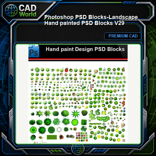 ★Photoshop PSD Blocks-Landscape Hand painted PSD Blocks V29