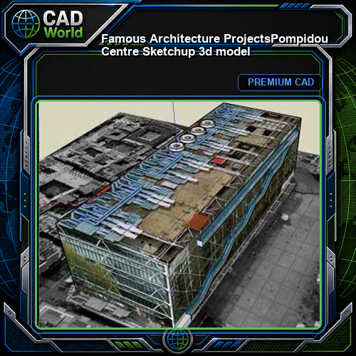 💎【Famous Architecture Projects】Pompidou Centre Sketchup 3d model