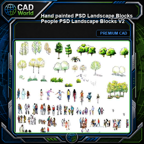 ★【 Hand painted PSD Landscape Blocks 】People PSD Landscape Blocks V2