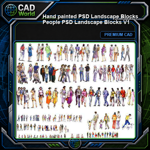 ★【 Hand painted PSD Landscape Blocks 】People PSD Landscape Blocks V1
