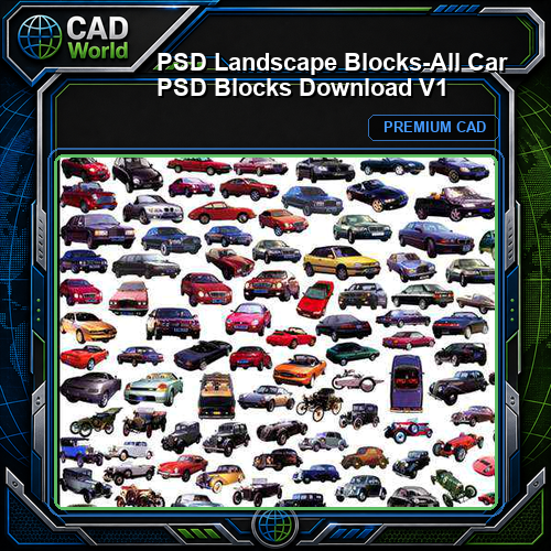 ★【 PSD Landscape Blocks-All Car PSD Blocks Download V1】