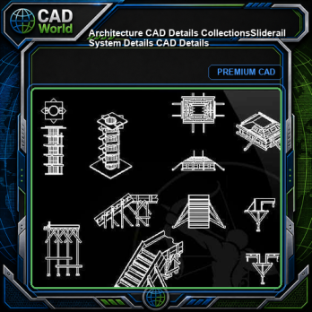 【Architecture CAD Details Collections】Sliderail System Details CAD Details