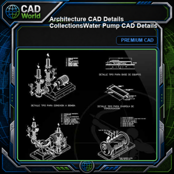 【Architecture CAD Details Collections】Water Pump CAD Details