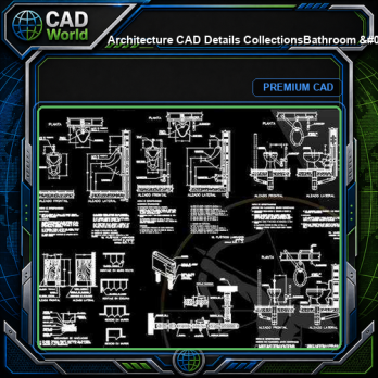 【Architecture CAD Details Collections】Bathroom & Toilet Ware CAD Blocks