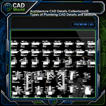 【Architecture CAD Details Collections】35 Types of Plumbing CAD Details and sections