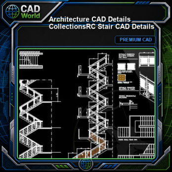 【Architecture CAD Details Collections】RC Stair CAD Details