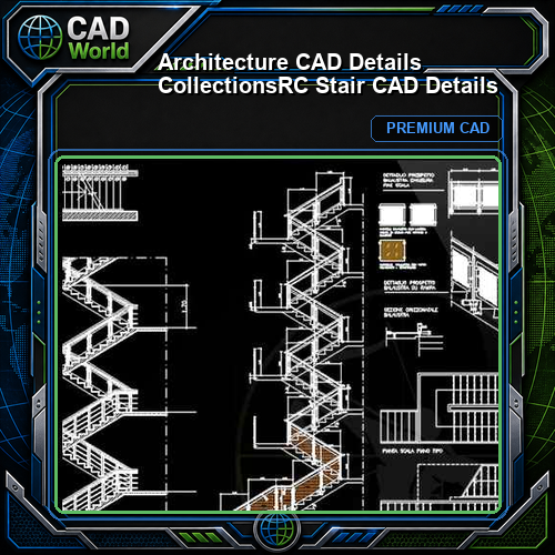 【Architecture CAD Details Collections】RC Stair CAD Details
