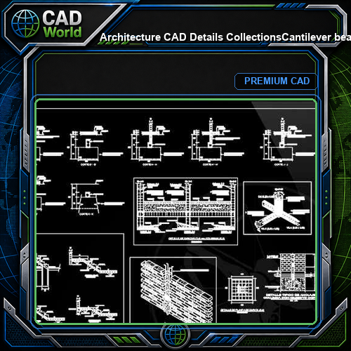 【Architecture CAD Details Collections】Cantilever beam reinforcement CAD Details
