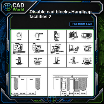 Disable cad blocks-Handicap facilities 2