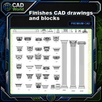 Finishes CAD drawings and blocks