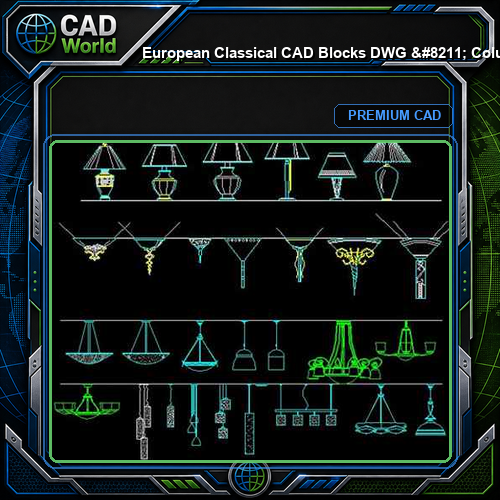 European Classical CAD Blocks DWG - Column Orders Pediment Moulding | Free Download