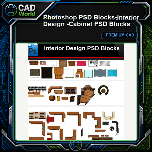 ★Photoshop PSD Blocks-Interior Design -Cabinet PSD Blocks