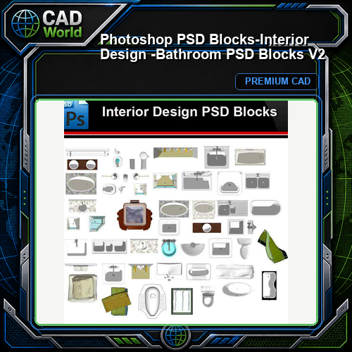 ★Photoshop PSD Blocks-Interior Design -Bathroom PSD Blocks V2
