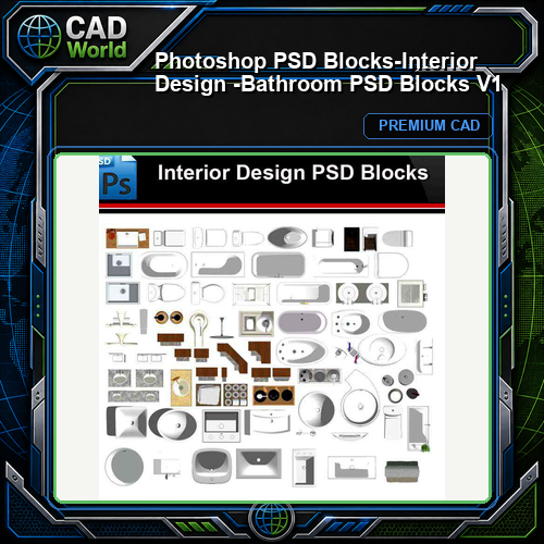 ★Photoshop PSD Blocks-Interior Design -Bathroom PSD Blocks V1