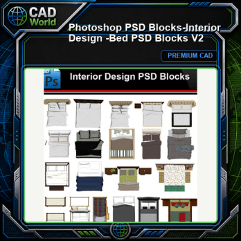 ★Photoshop PSD Blocks-Interior Design -Bed PSD Blocks V2