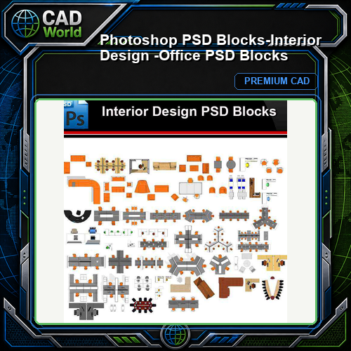 ★Photoshop PSD Blocks-Interior Design -Office PSD Blocks