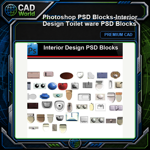 ★Photoshop PSD Blocks-Interior Design Toilet ware PSD Blocks