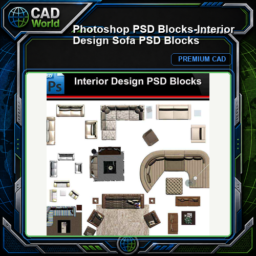 ★Photoshop PSD Blocks-Interior Design Sofa PSD Blocks
