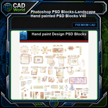 ★Photoshop PSD Blocks-Landscape Hand painted PSD Blocks V40