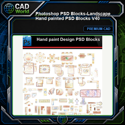 ★Photoshop PSD Blocks-Landscape Hand painted PSD Blocks V40