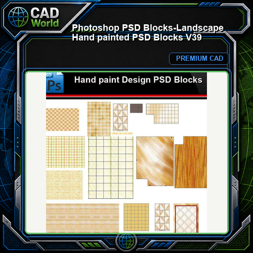 ★Photoshop PSD Blocks-Landscape Hand painted PSD Blocks V39