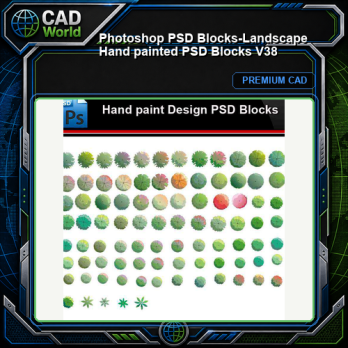★Photoshop PSD Blocks-Landscape Hand painted PSD Blocks V38
