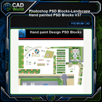 ★Photoshop PSD Blocks-Landscape Hand painted PSD Blocks V37