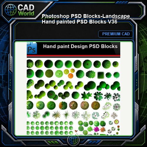 ★Photoshop PSD Blocks-Landscape Hand painted PSD Blocks V36