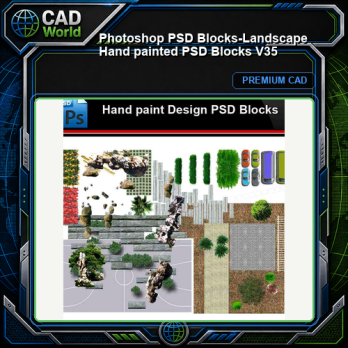 ★Photoshop PSD Blocks-Landscape Hand painted PSD Blocks V35