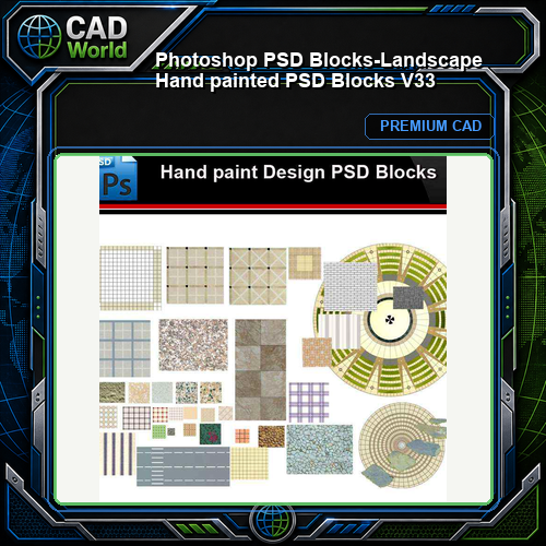 ★Photoshop PSD Blocks-Landscape Hand painted PSD Blocks V33